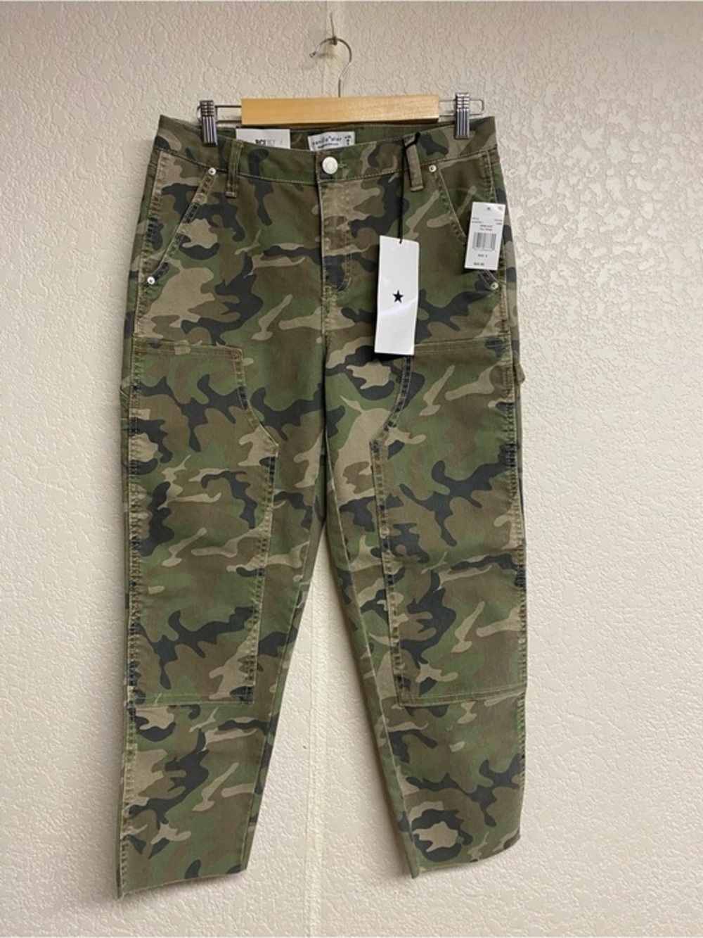 Vanilla Star Camo Straight Leg Pants - Green, Brown